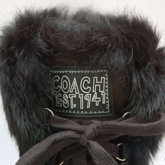 Coach JENNIE Op Art Jacquard Lace-Up Rabbit Boot - Picture 6 of 7